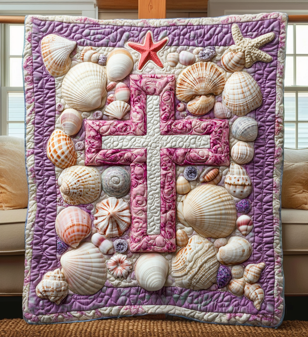 Serenade Cross Quilted Blanket Gift For Christian