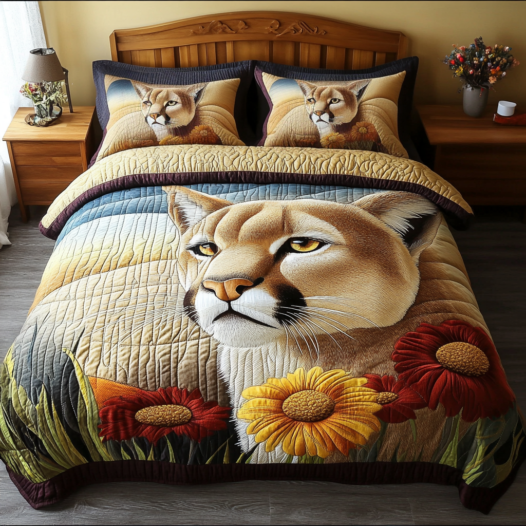 Serenade of the Wild Quilted Bedding Set Best Bed Sheet Set Christmas Gift For Lion Lovers
