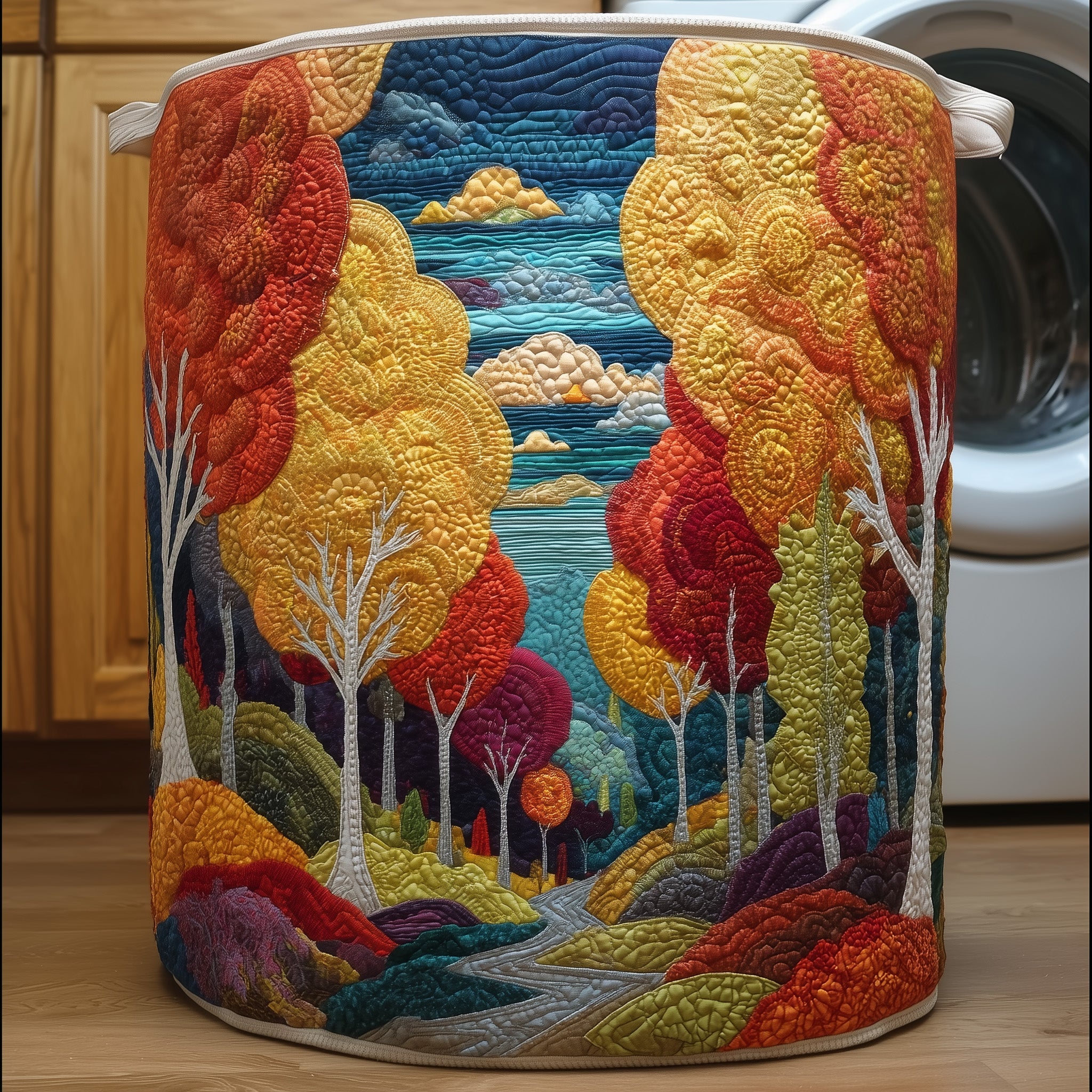 Serene Autumn Quilted Beautiful Laundry Basket Best Lovely Gifts For Mother