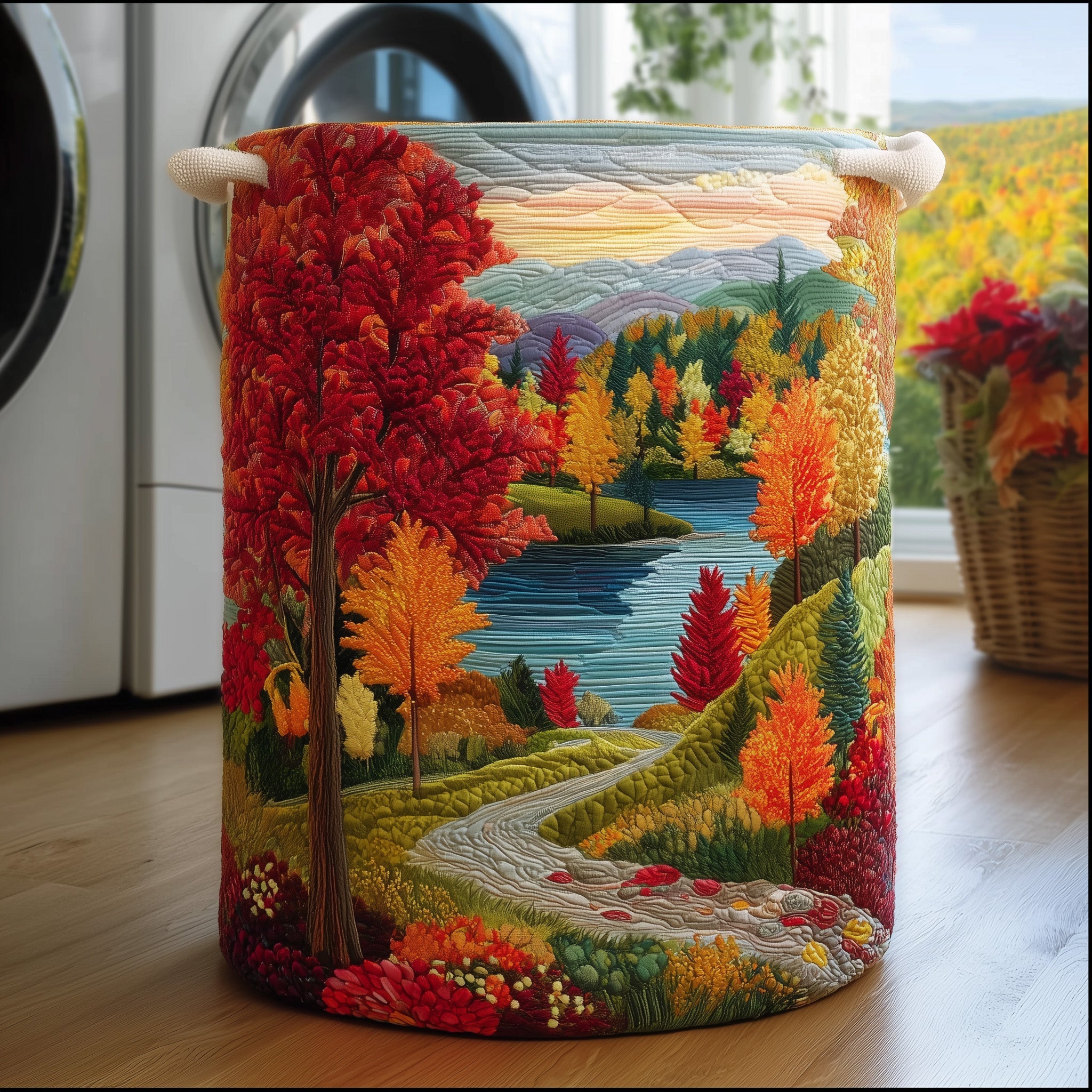 Serene Autumn Quilted Laundry Basket Adorable Autumn Presents For Her