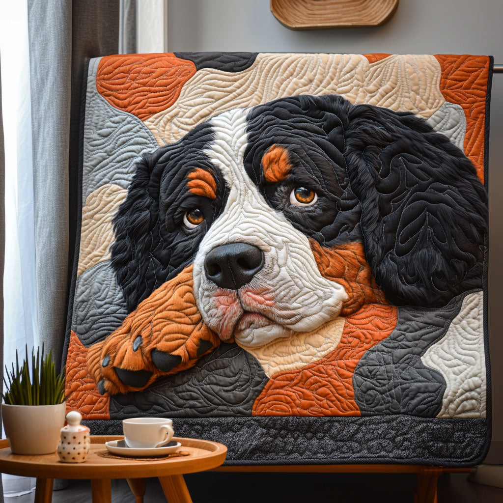 Serene Bernese Peaks Quilted Blanket Gifts For Dog Lovers