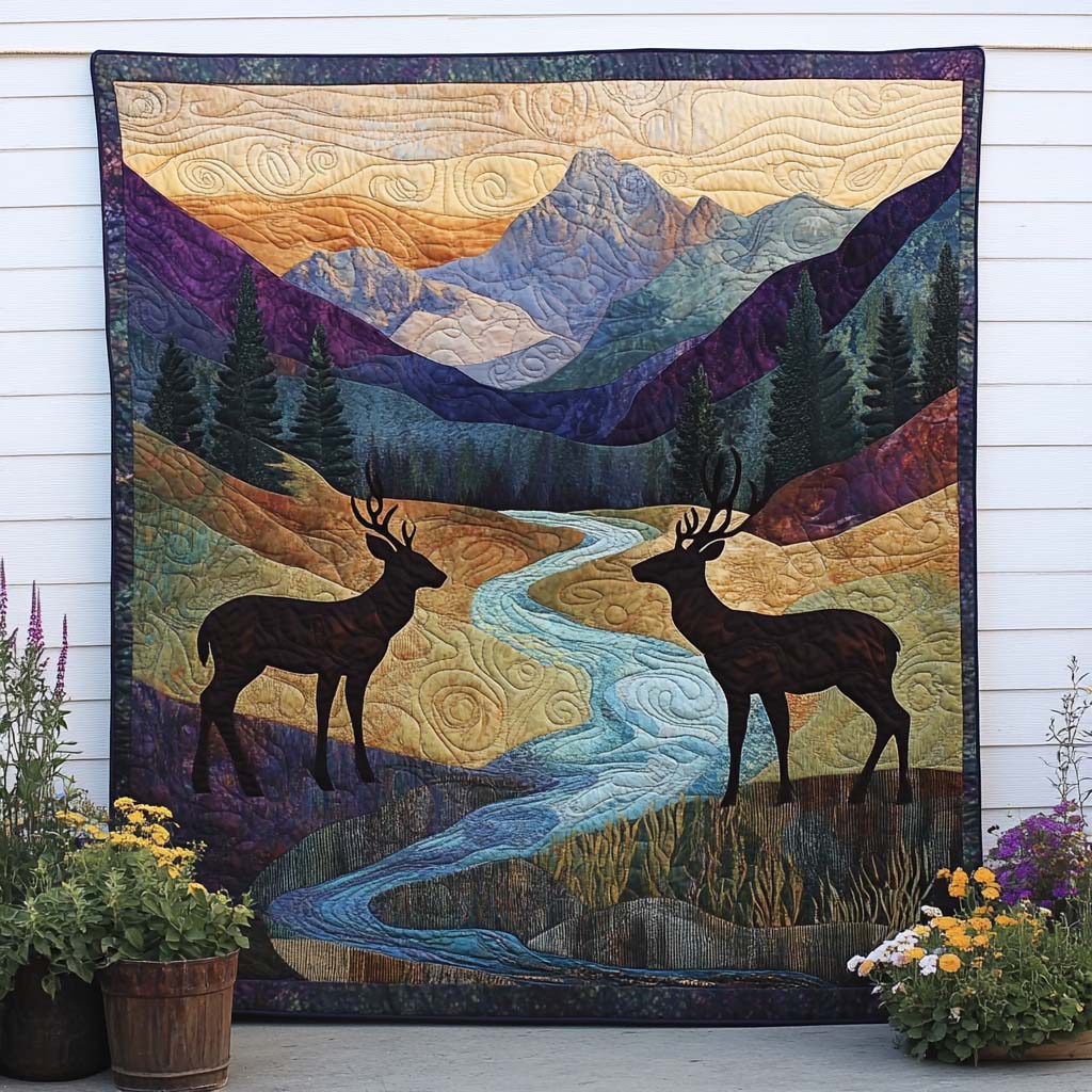 Serene Buck Quilted Blanket Nice Throw Blanket Cute Elephant Gifts For Women