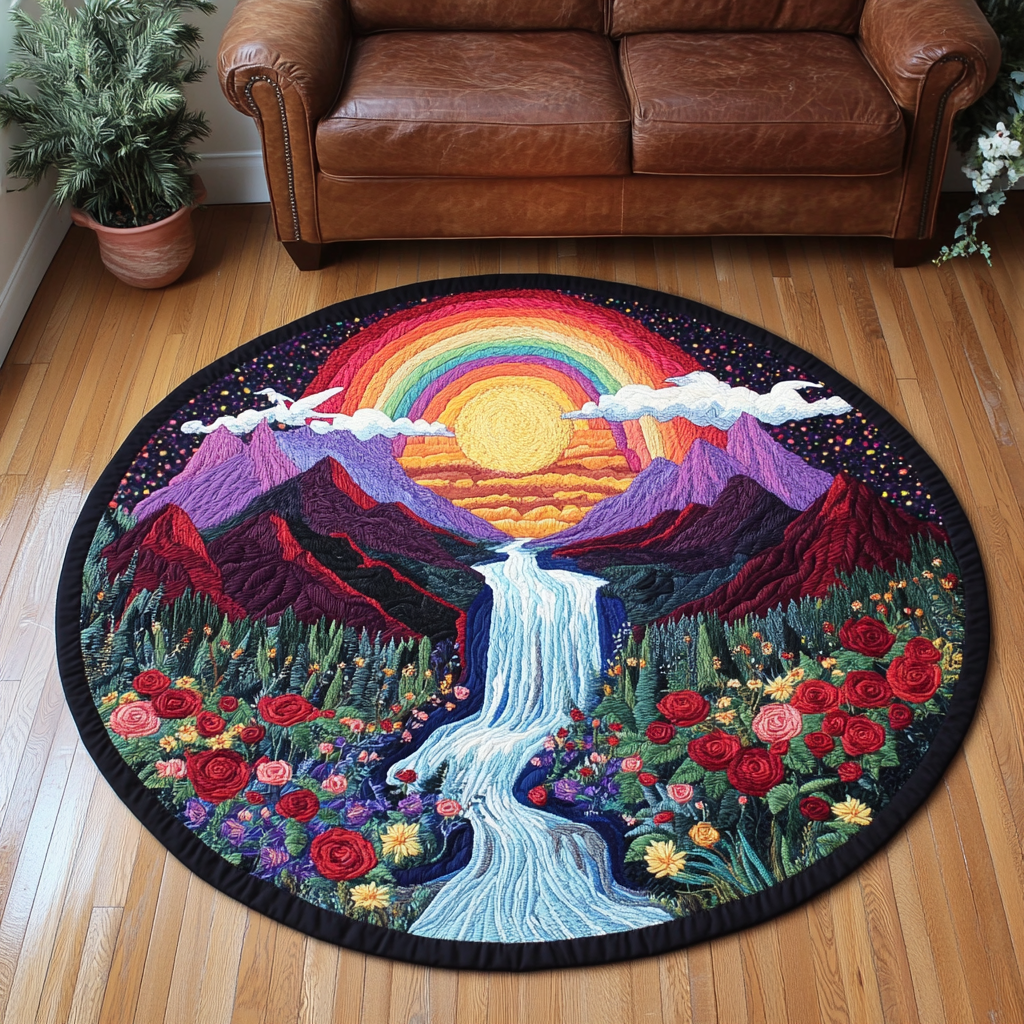 Serene Falls Quilted Round Mat Christmas Entry Way Decor Christmas Gift Ideas For Son In Law
