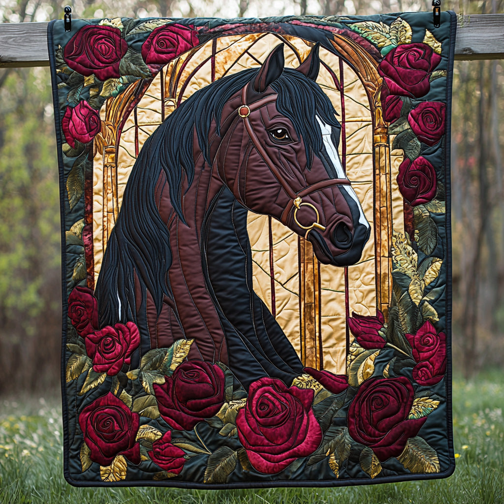 Serene Horse Quilted Blanket Christmas Holiday Cool Gifts For Hummingbird Lovers