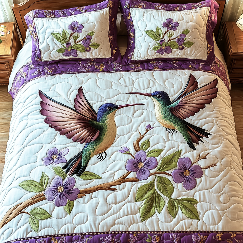 Serene Hummingbird Quilted Bedding Set Bedroom Decor Ideas Hummingbird Gifts For Ladies