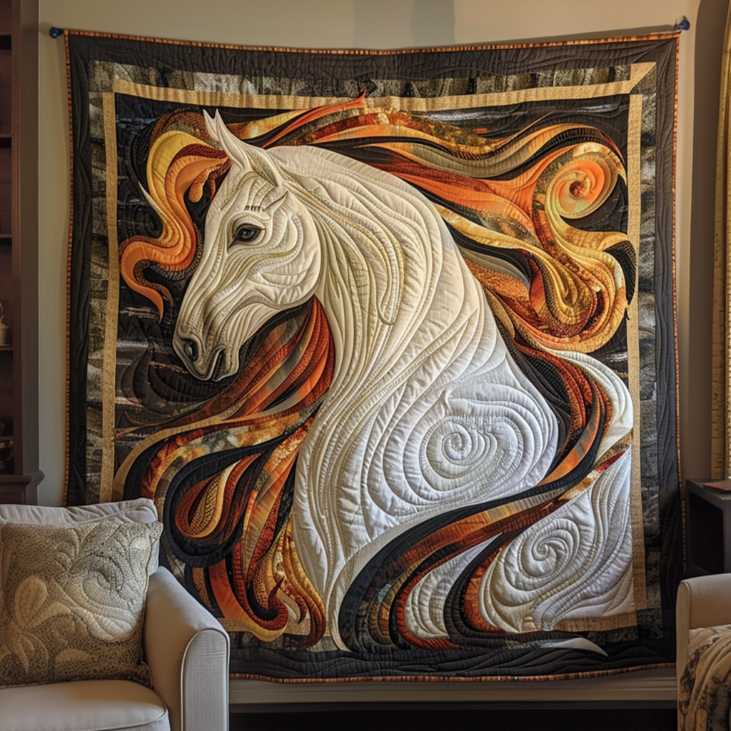Serene Mane Horse Quilted Blanket Gift For Horse Owner