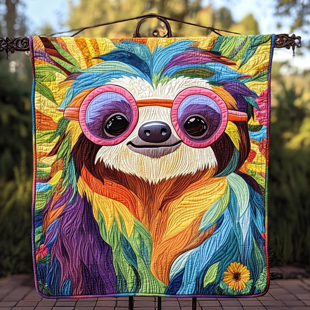 Serene Siesta Quilted Blanket Sloth Present Ideas