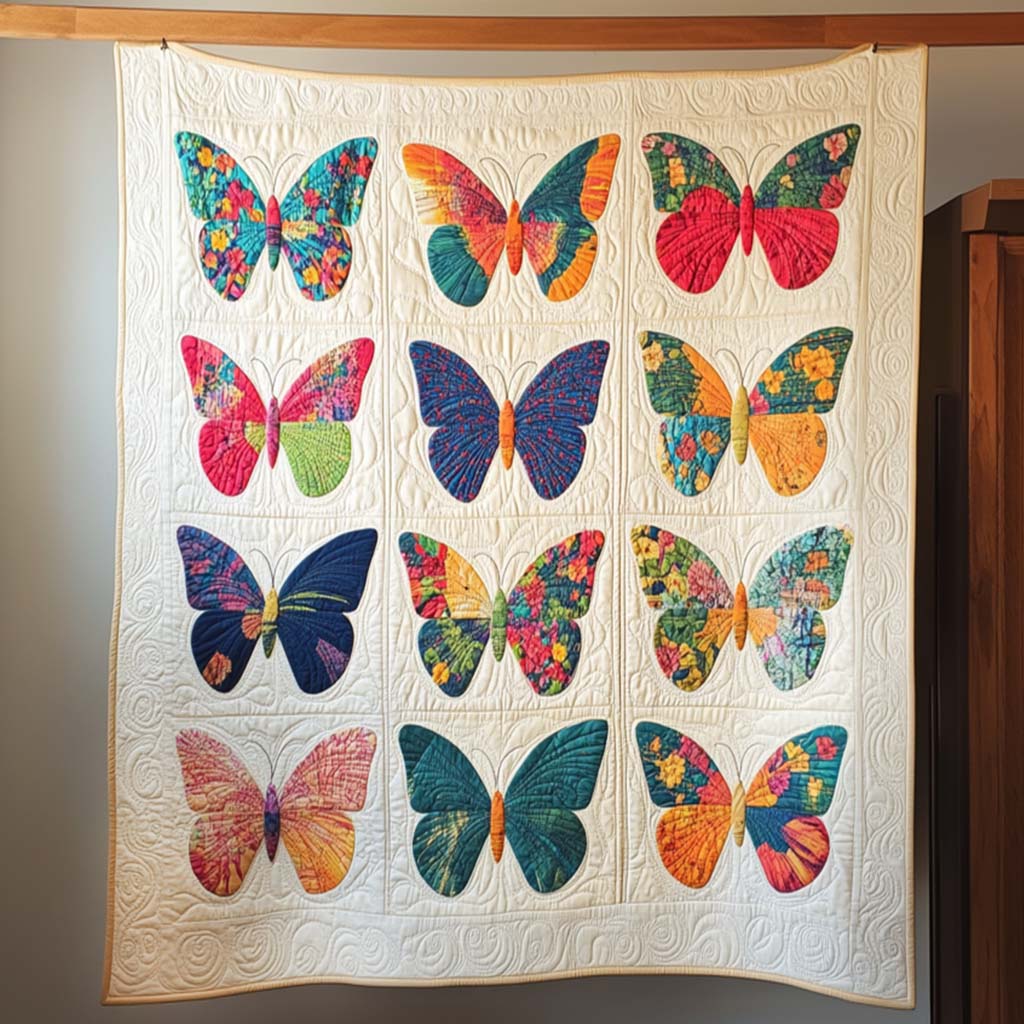 Serene Skipper Quilted Blanket Birthday Gifts With Butterflies