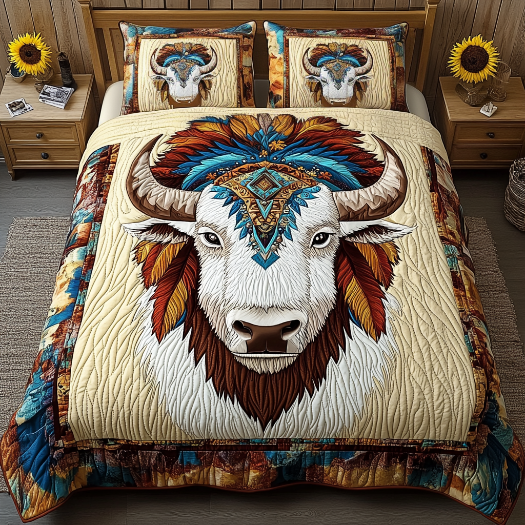 Serene Warrior Quilted Bedding Set Best Bedspread Set Cactus Inspired Gifts