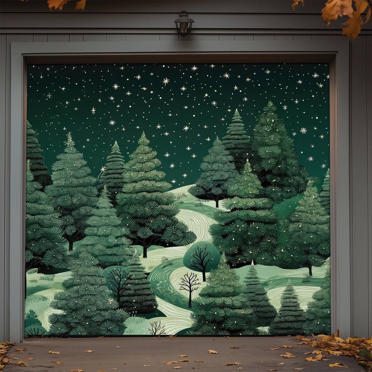 Serene Winter Christmas Garage Door Banner Christmas Decorations Best Gifts For Xmas