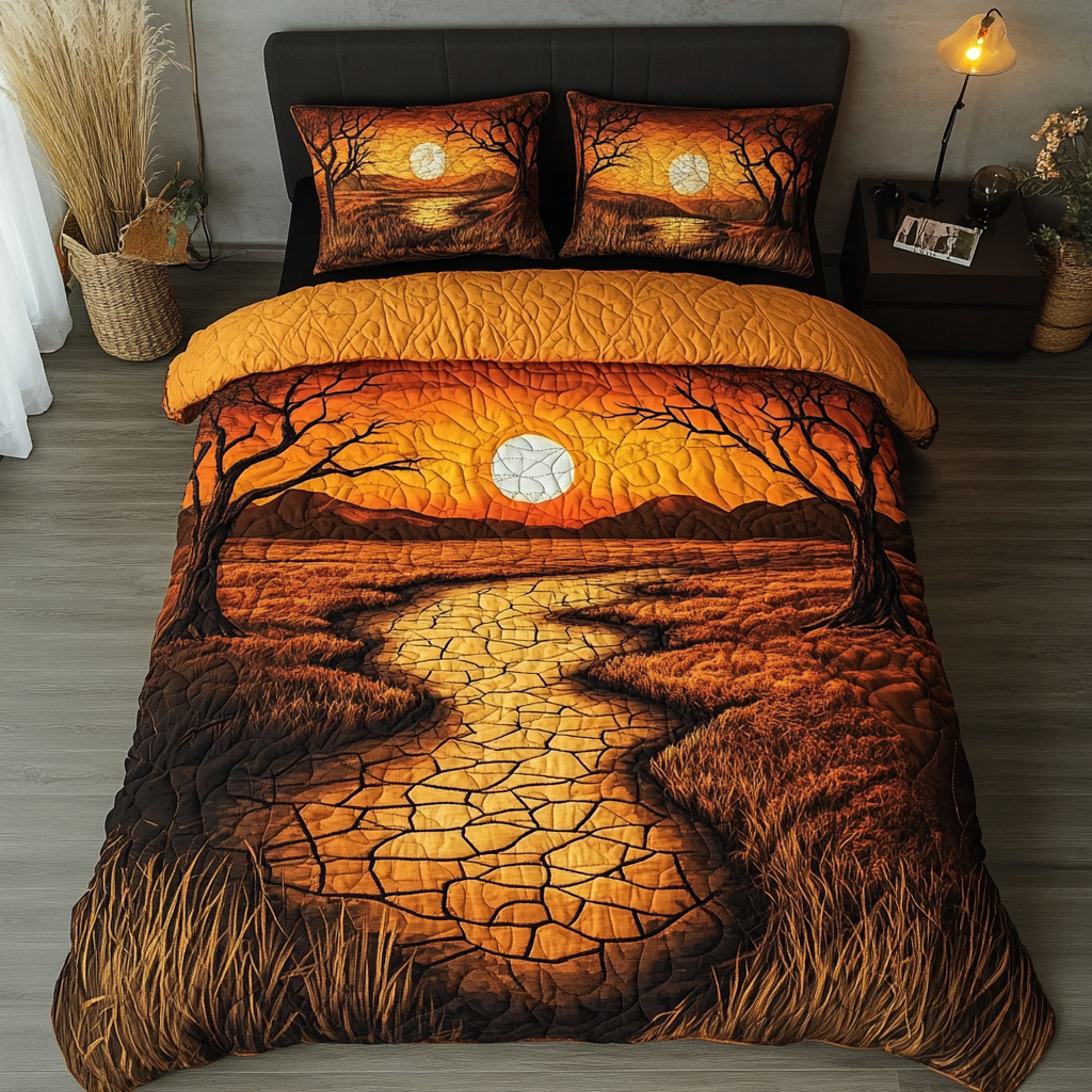 Serengeti Shade Quilted Bedding Set Cool Bedroom Decor Melanin African American Gifts