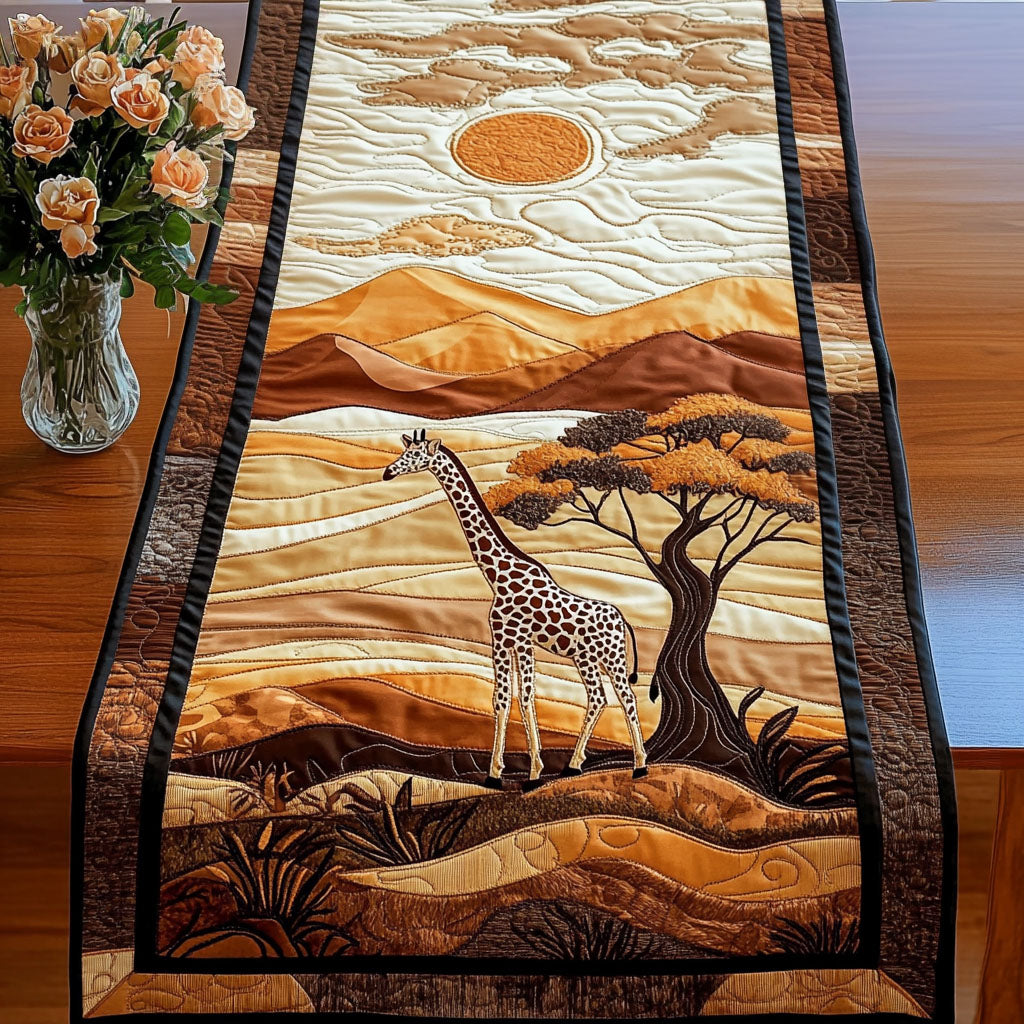 Serengeti Sunset Giraffe Quilted Table Runner Dining Room Table Decor Ideas Giraffe Secret Santa Gifts