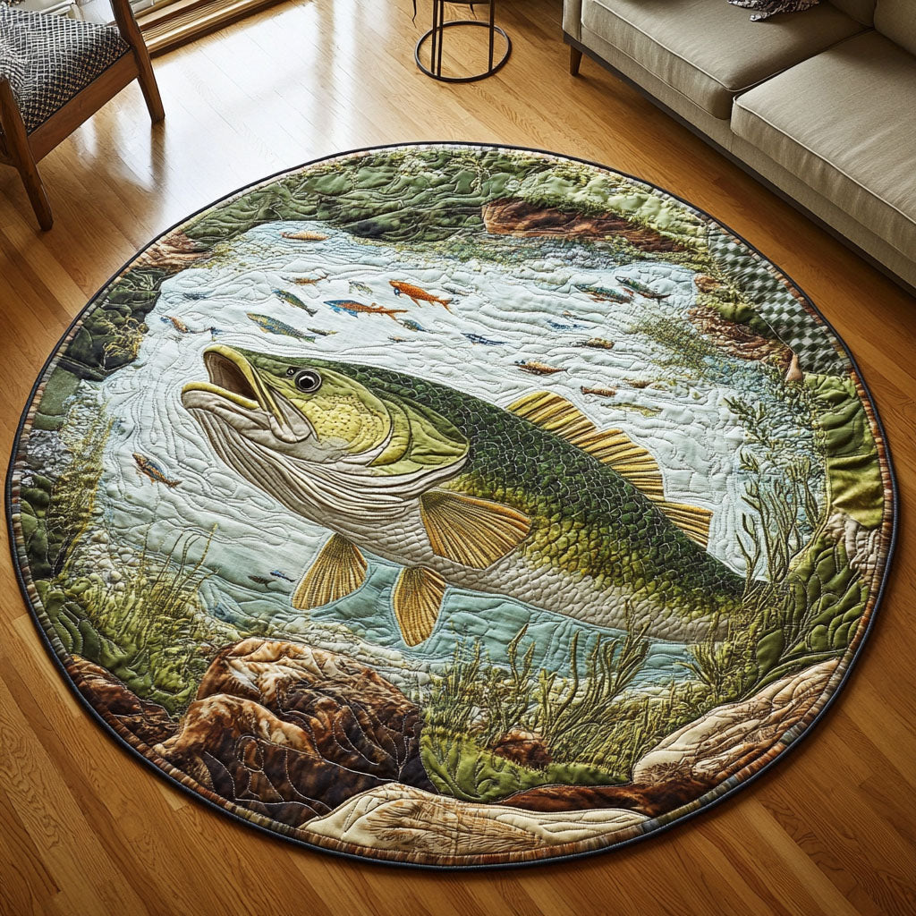 Serenity by the Lake Quilted Round Mat Entryway Rug Ideas Cool Fishing Gifts