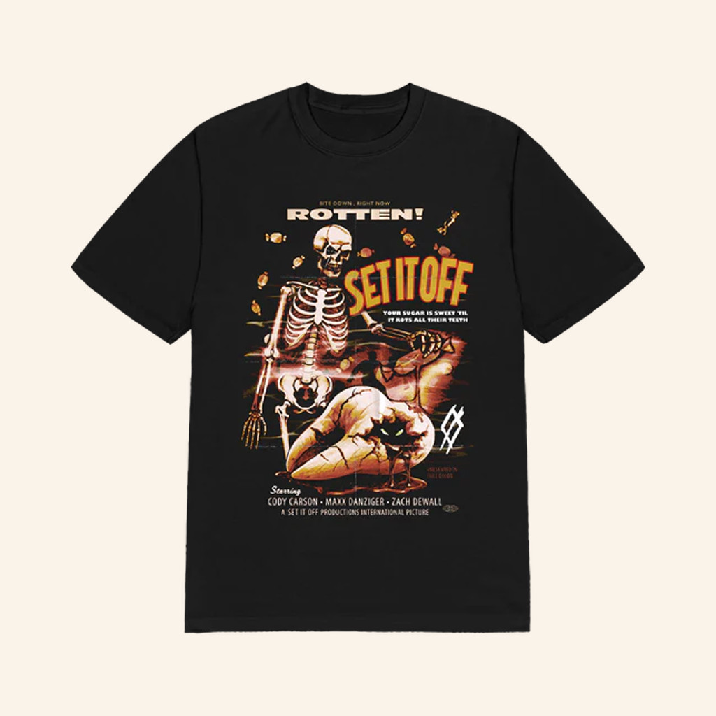 Set It Off Merch Skeleton Movie T-Shirt Christmas Gifts For Rock Fans Set It Off Merch Skeleton Movie T-Shirt Christmas Gifts For Rock Fans