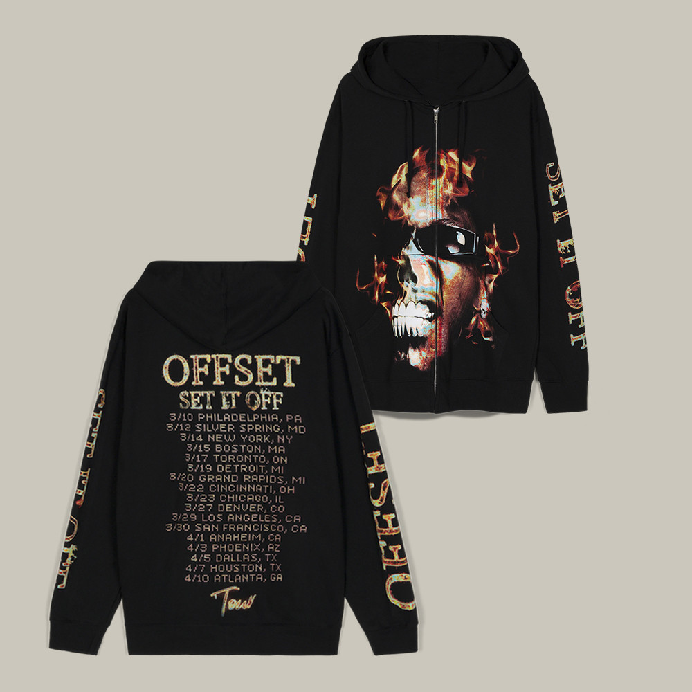 Set It Off Tour Offset Zip Hoodie Offset Tour Merch Present Idea For Boyfriend