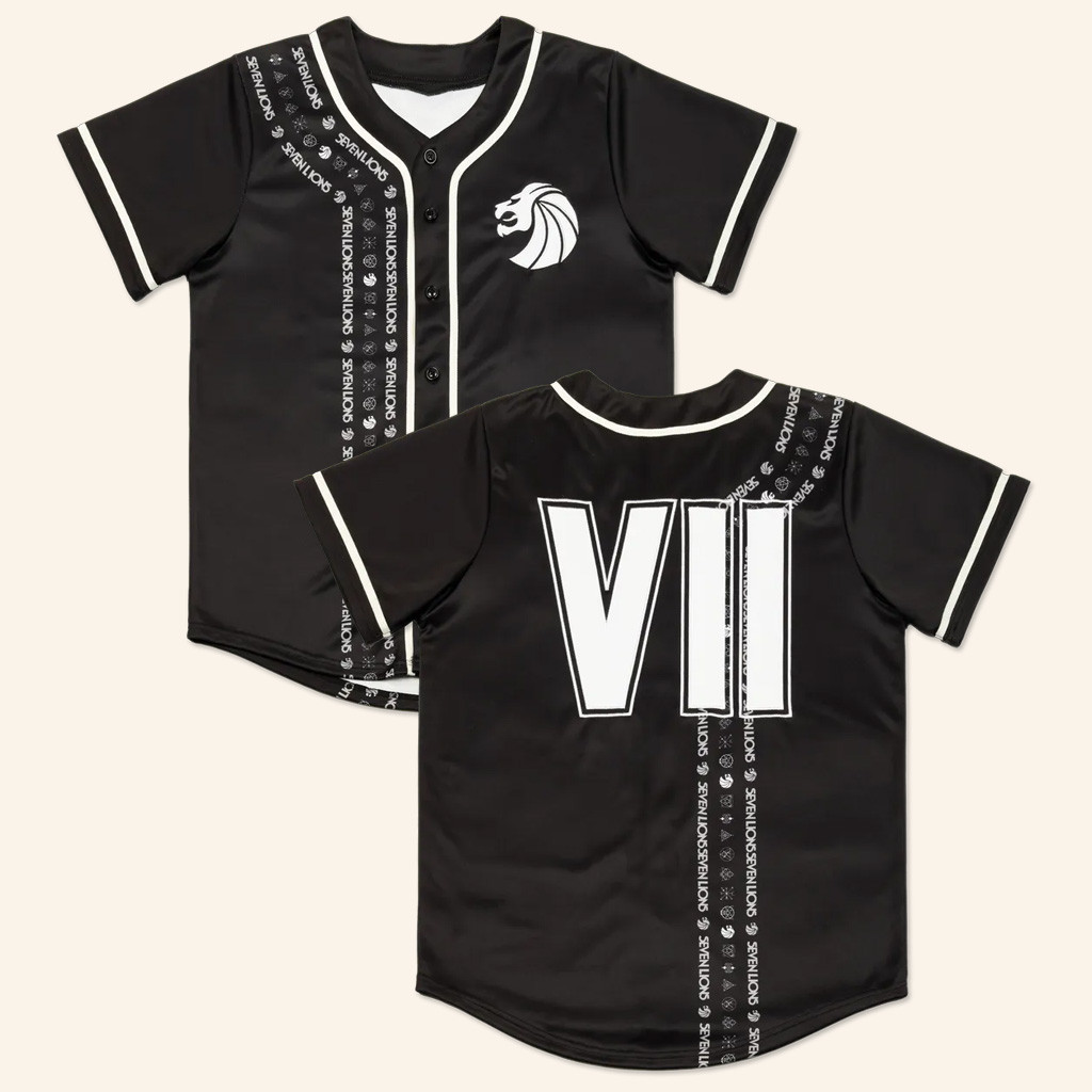 Seven Lions Merch Black Staple Baseball Jersey Gift Ideas For Music Lovers