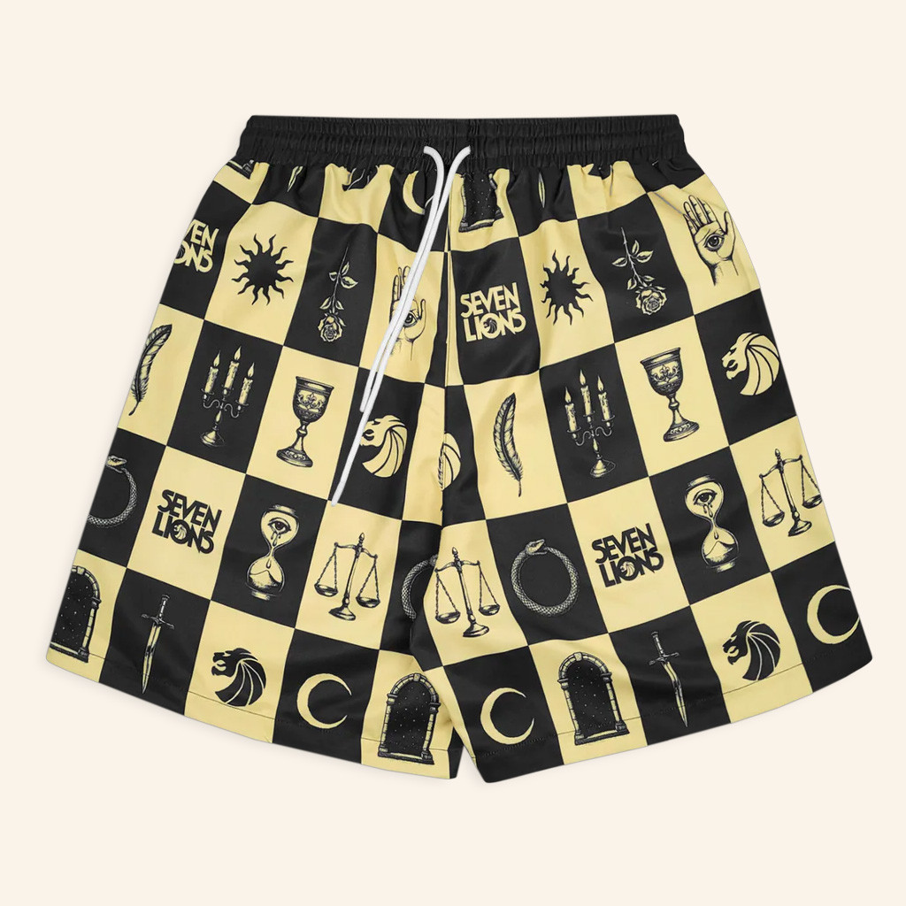 Seven Lions Merch Checkered Symbol Shorts Unique Gifts For DJ Lovers