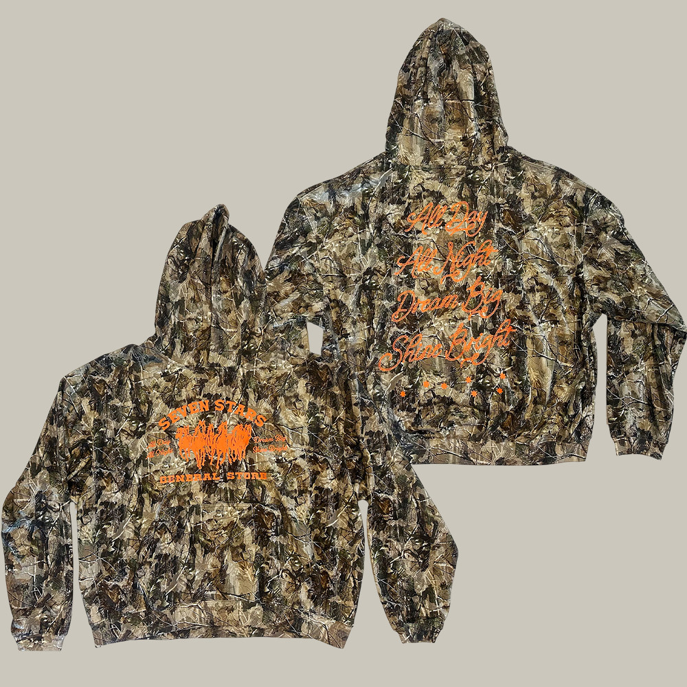 Seven Stars General Store Camo Hoodie All Day All Night Dream Big 7SGS Merch Gifts