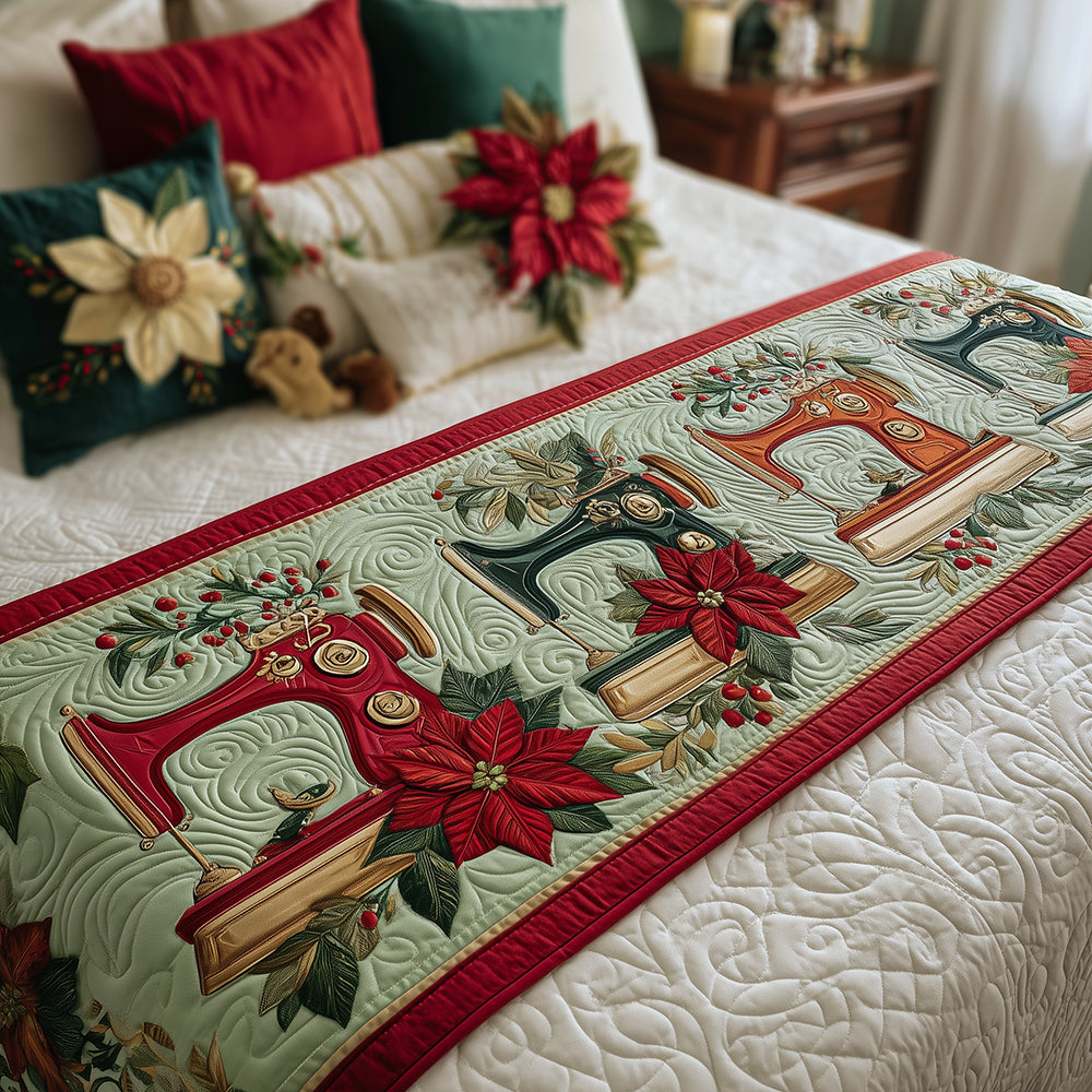 Sew Merry Quilted Bed Runner Holiday Bedroom Ideas Dachshund Xmas Gifts