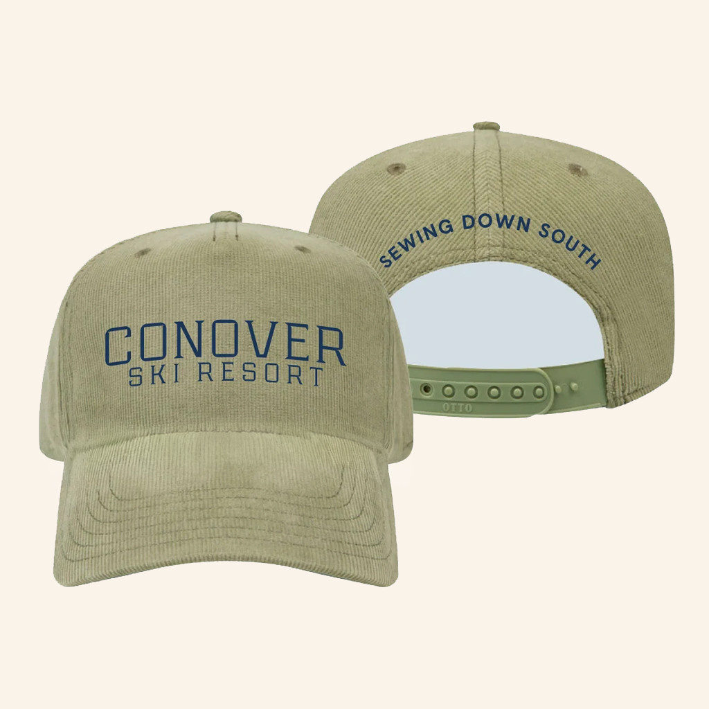 Sewing Down South Merch Conover Ski Resort Embroidered Corduroy Hat Gifts For Him
