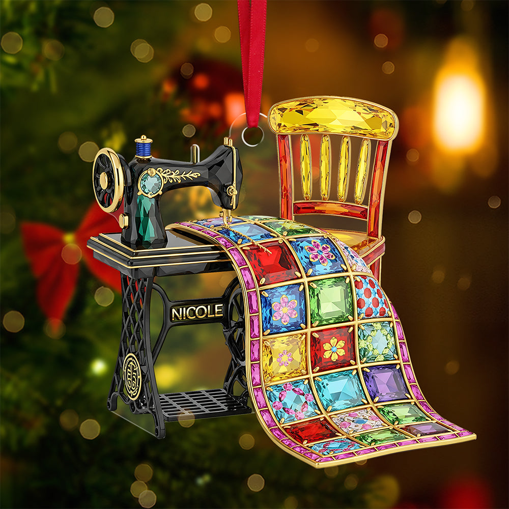 Sewing Machine Ornament - Personalized Gifts For Sewing Lovers - Fun Holiday Ornament Gift