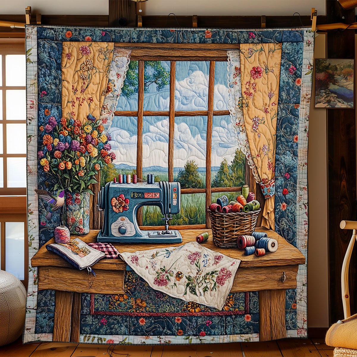 Sewing Machine Quilt Blanket Couch Blanket Perfect Mother' Day Gifts