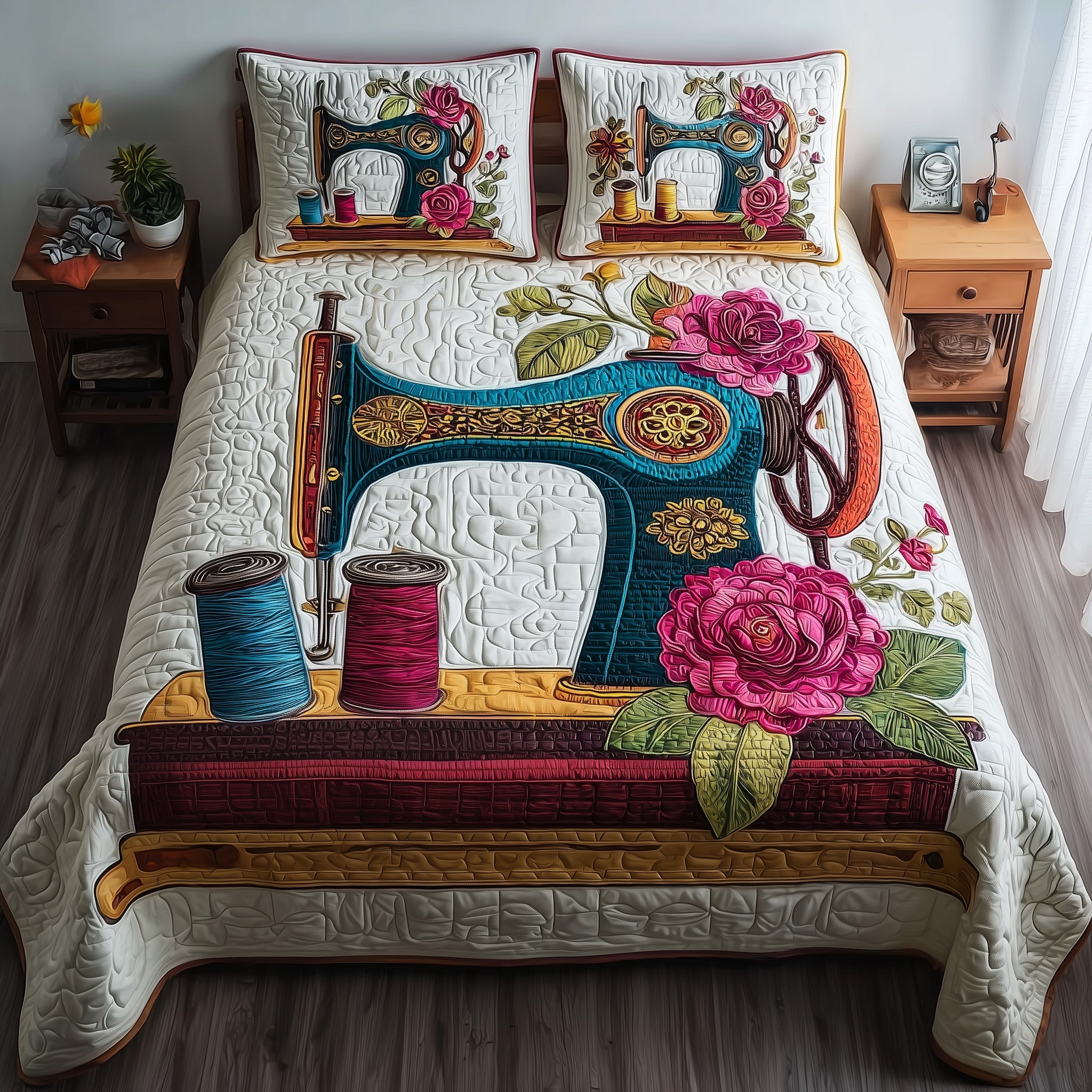 Sewing Quilted Bedding Set Duvet Cover Bedspread Gifts For Women Who Sew
