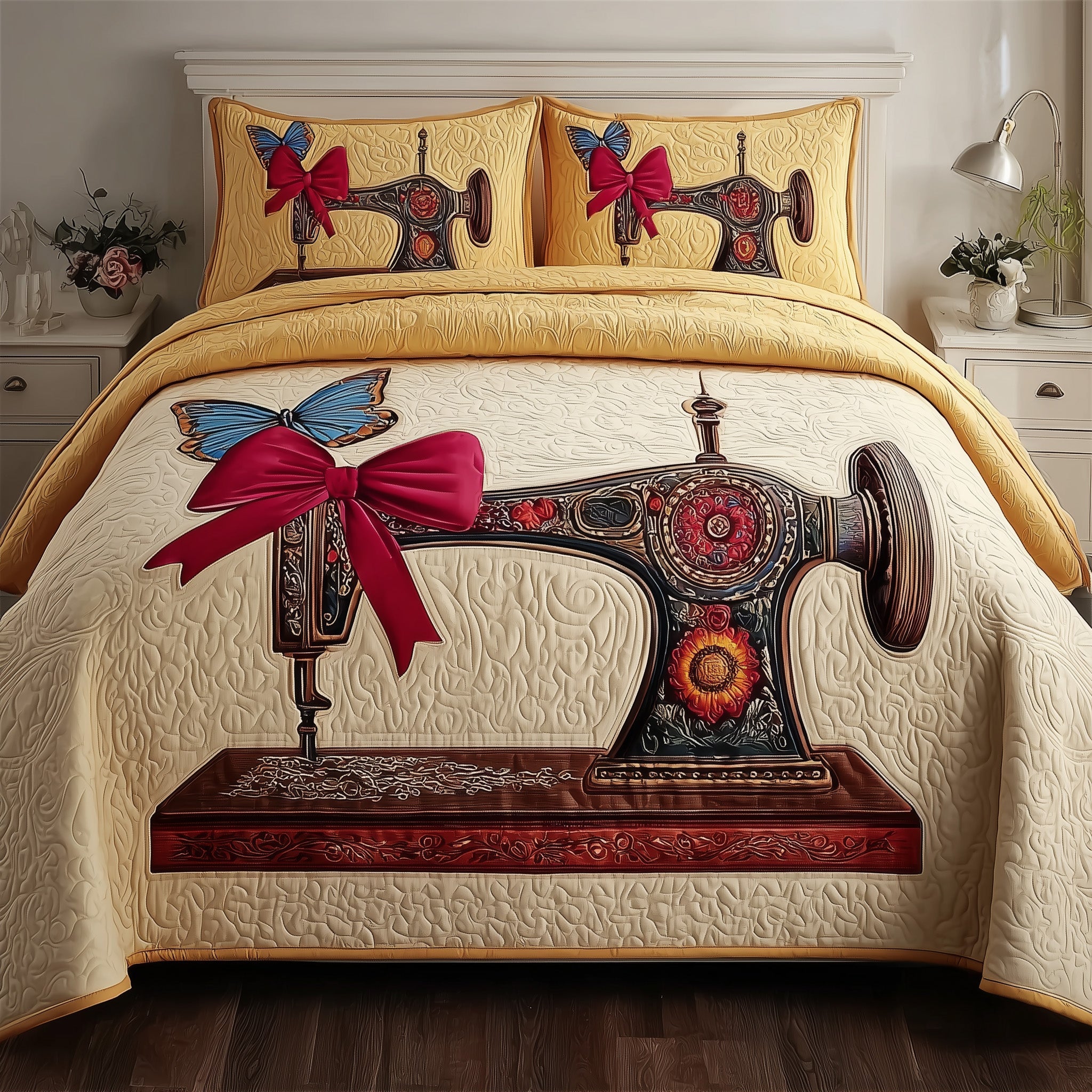 Sewing Quilted Bedding Set Duvet Cover Bedspread Unique Gifts For Sewers