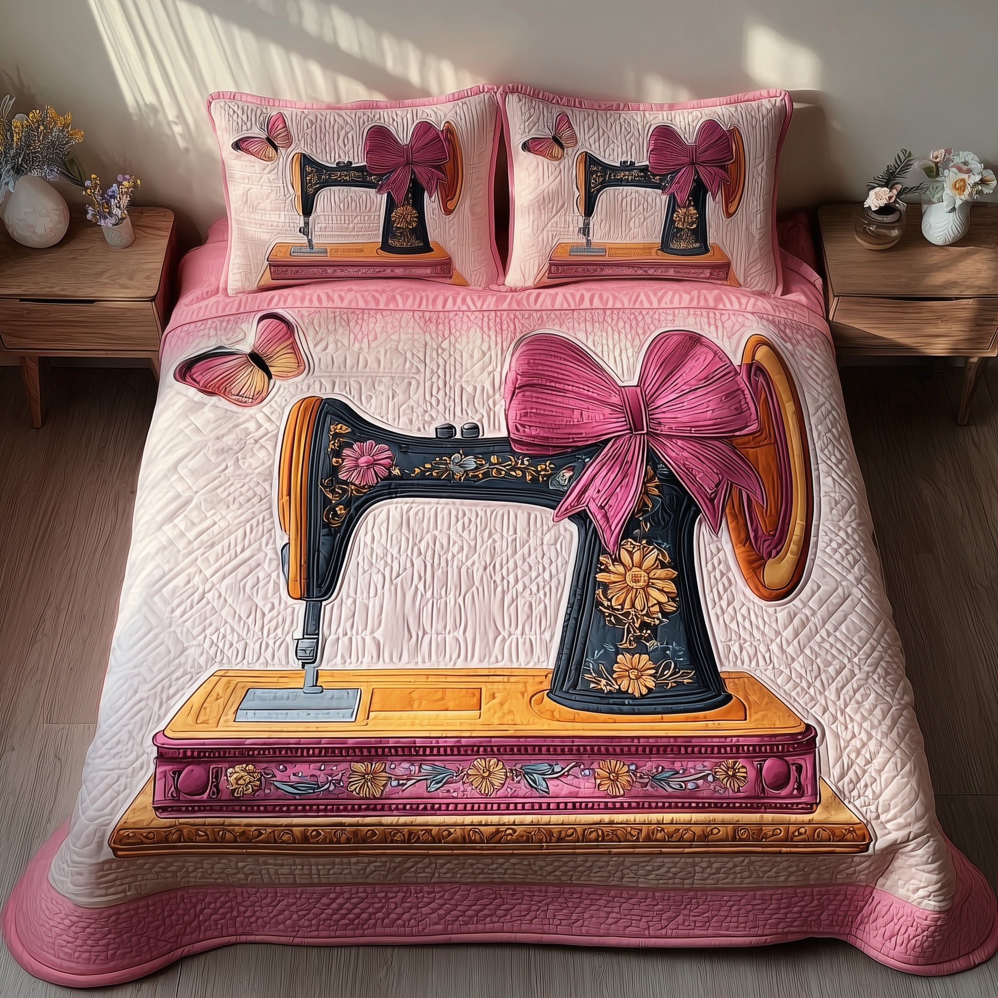 Sewing Quilted Bedding Set Microfiber