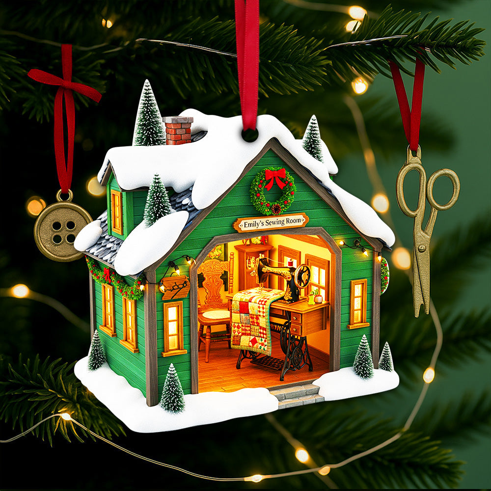 Sewing Room Christmas Ornament - Personalized Gift For Sewing Lovers - Xmas Home Decoration Gift