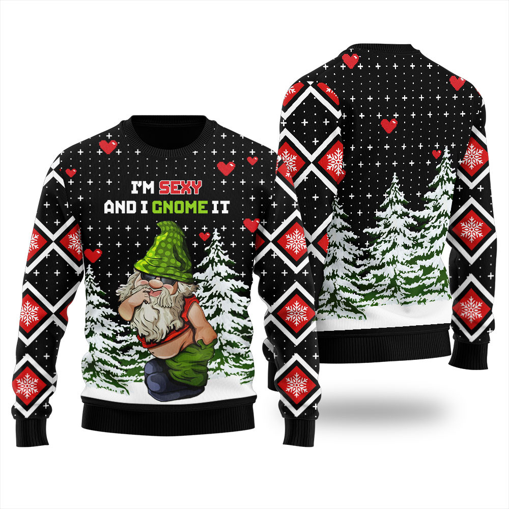Sexy And Gnome It Hilarious Christmas Sweaters Cute Christmas Sweatshirt for Holiday Spirit