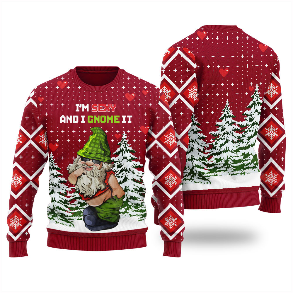 Sexy Gnome Mens Funny Christmas Sweater Custom Holiday Sweater Merch That Warms the Heart