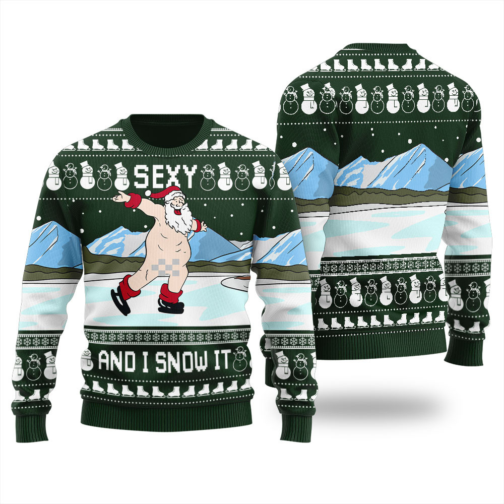 Sexy Santa Funny Christmas Sweater Heartwarming Christmas Gift Sweater for Him or Her