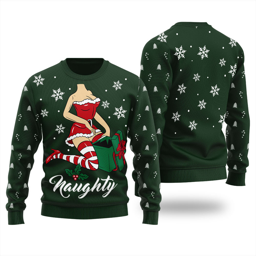 Sexy Santa Girl Mens Ugly Christmas Sweater Personalized Christmas Sweatshirt Gift for Family