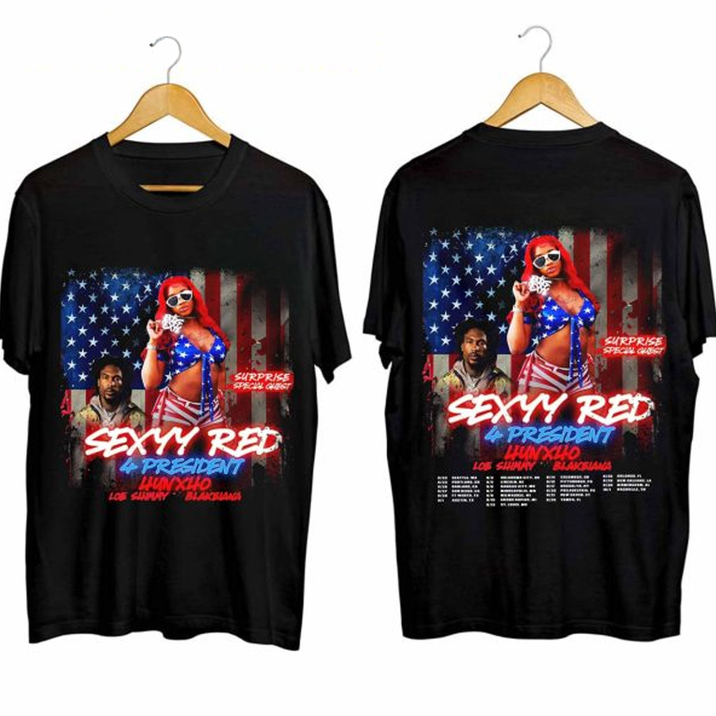 Sexyy Red 4 President Tour T-Shirt Sexyy Red Merch Birthday Gift For Rapper Fans