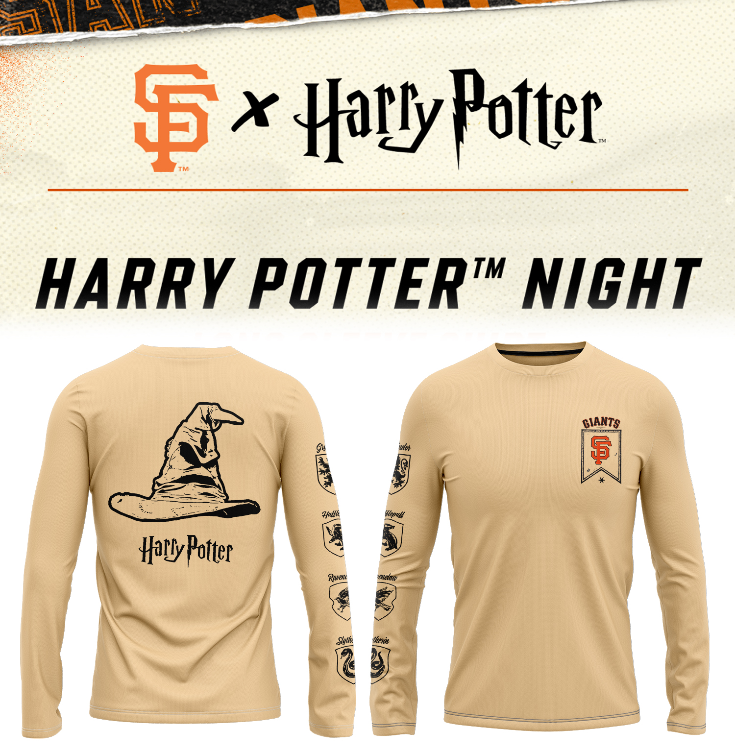 Sf Giants Harry Potter Night Long Sleeve T-Shirt Baseball Christmas Gifts