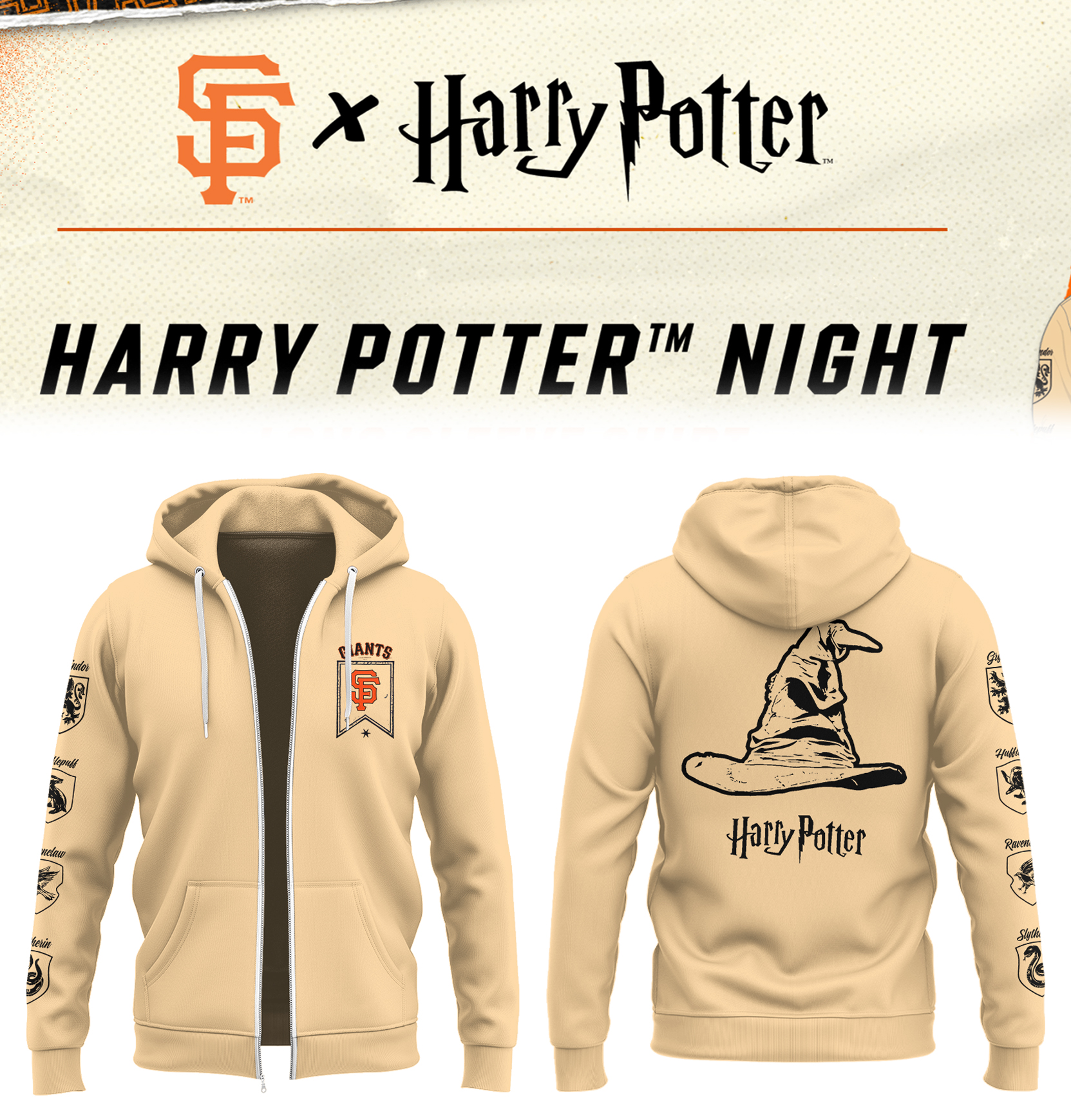 Sf Giants Harry Potter Night Zip Hoodie Gifts For Baseball Players