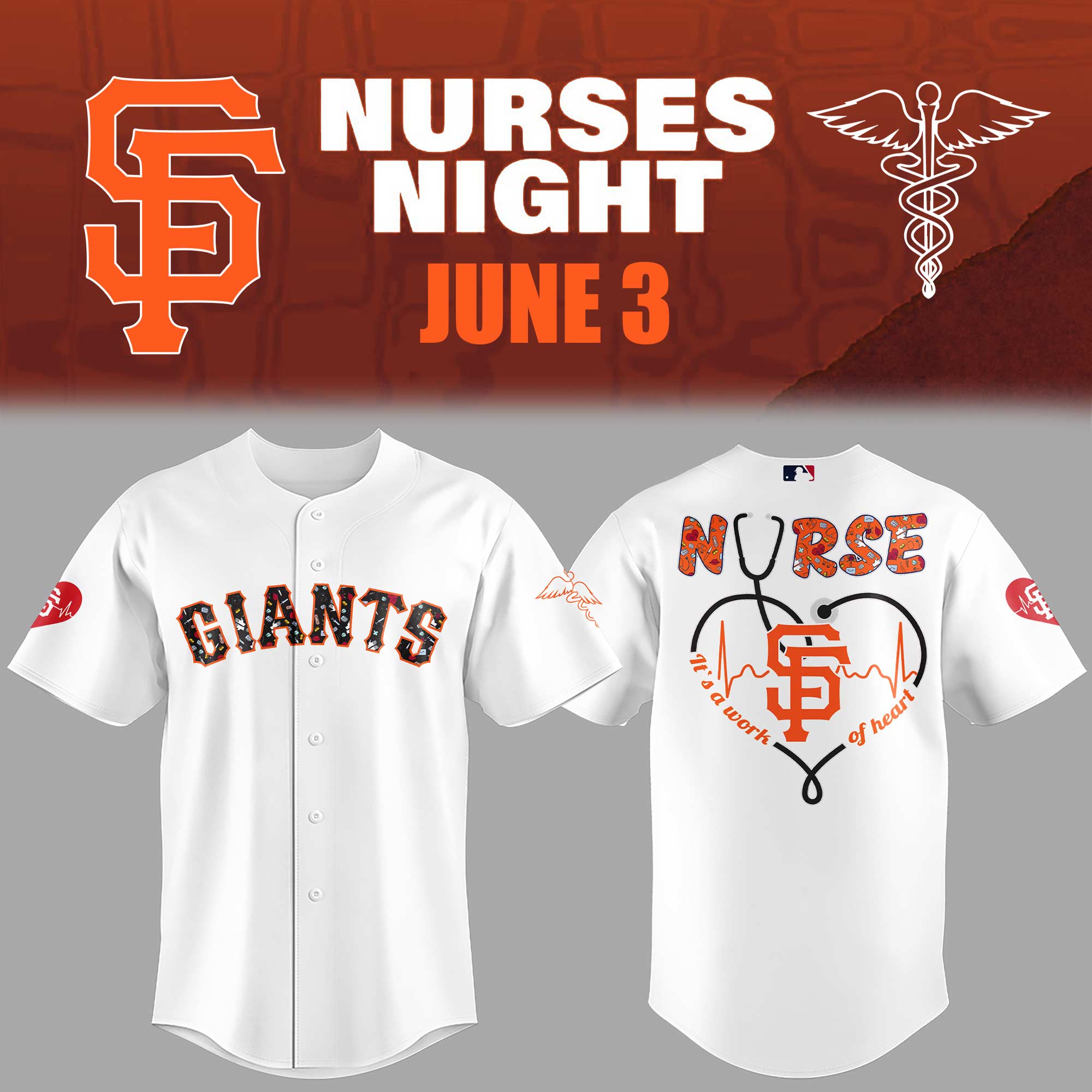 Sf Giants Nurses Night Jersey Baseball Father's Day Gifts