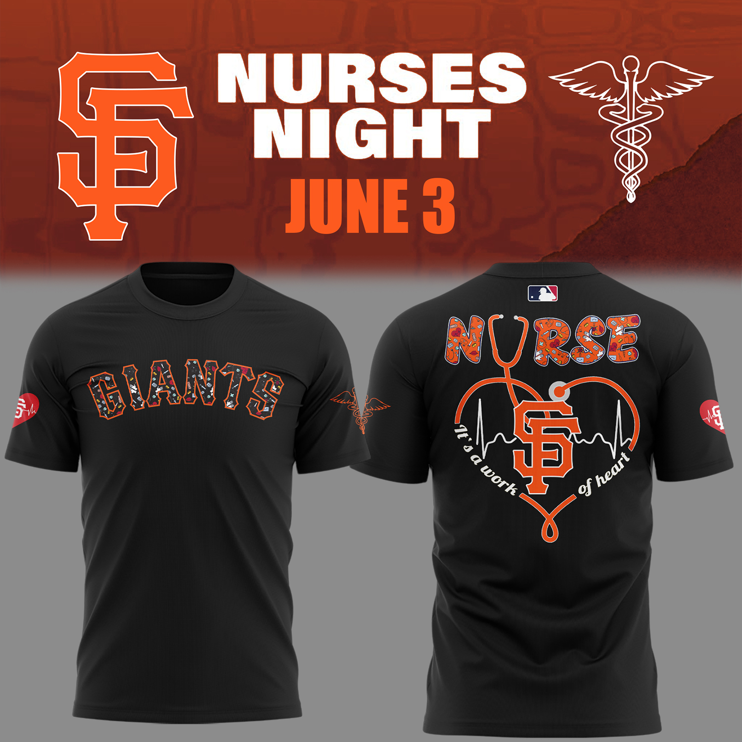 Sf Giants Nurses Night T-Shirt Gifts For Baseball Fans