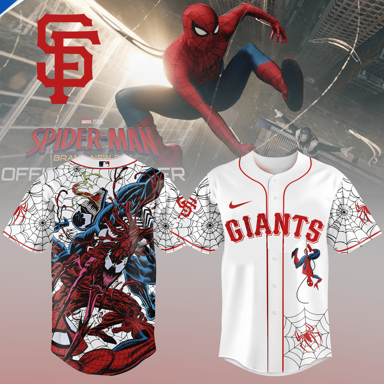 SF Giants x Spider Man Baseball Jersey 2026 MLB Playoffs Shirt Best Gift For Giants Fans