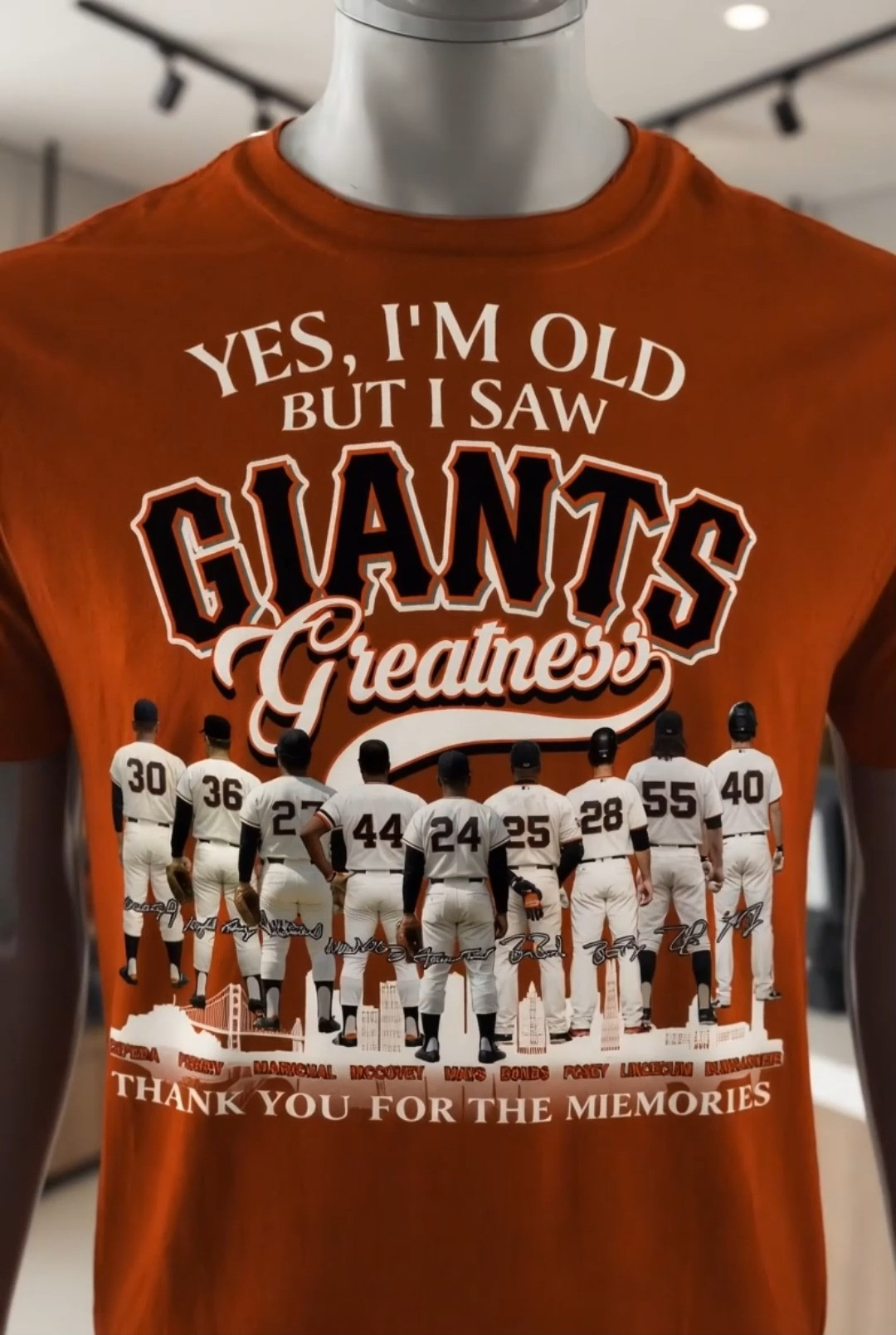 SF Giants Yes I'm Old But I Saw T-Shirt Thank You For The Memories Shirt Baseball Fan Gear
