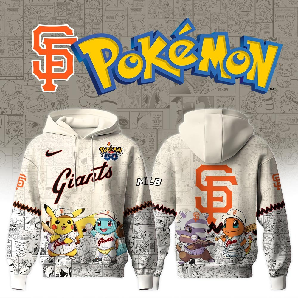 SF San Francisco Giants X Pokemon Go Hoodie MLB Fan Merch Gifts For Baseball Lovers