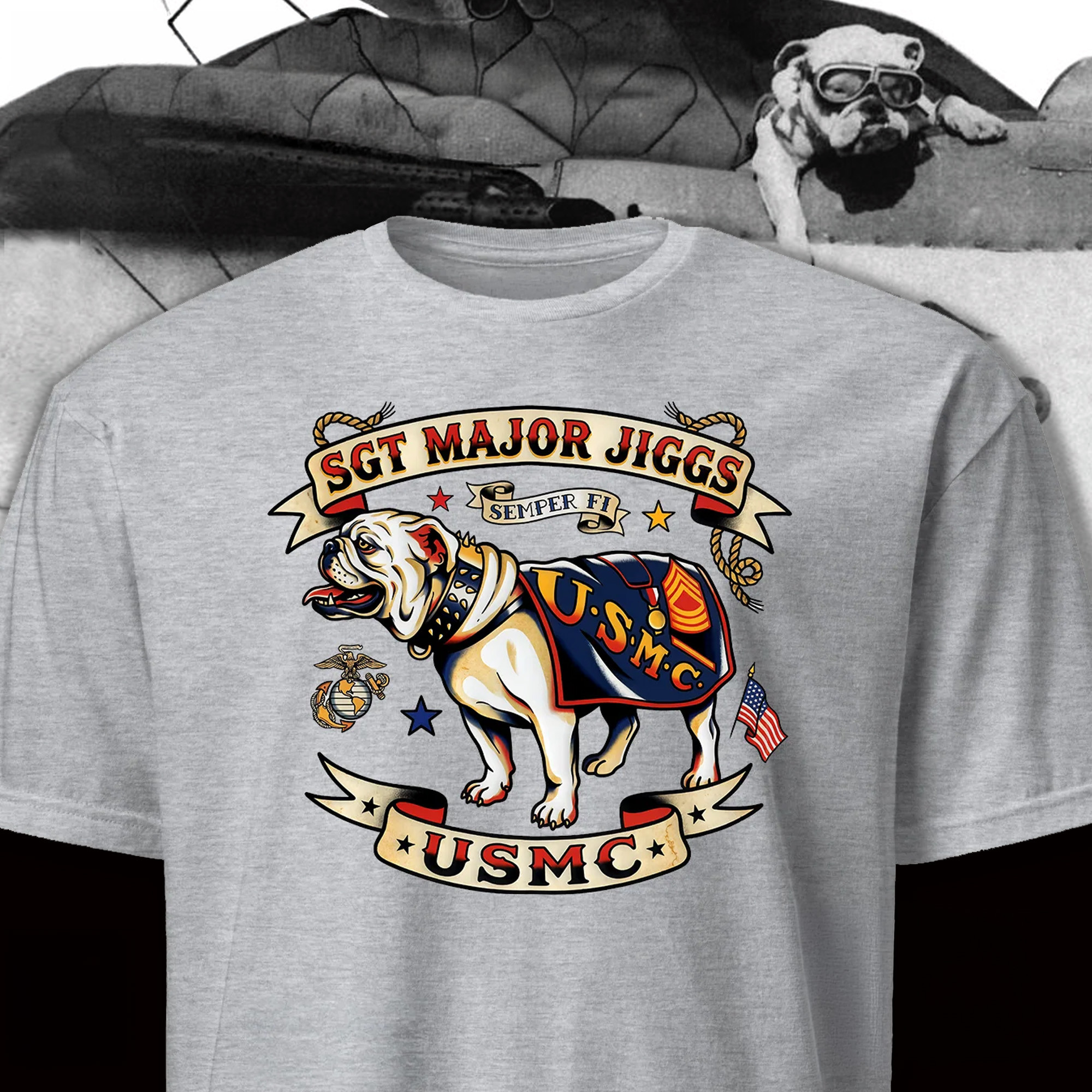 Sgt Major Jiggs T Shirt USMC Marine Corps Apparel Gift For Marines Veterans And History Fans