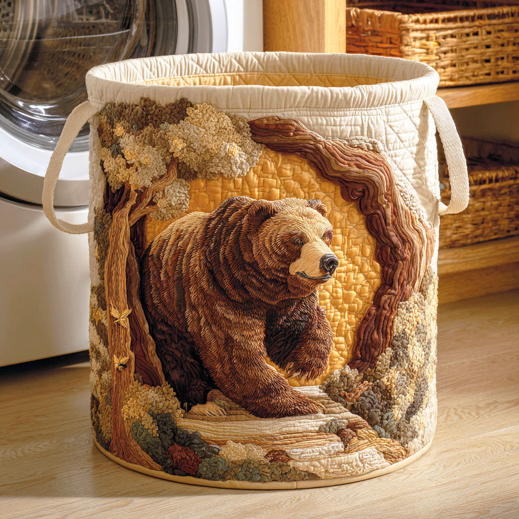 Shadow Bear Quilted Laundry Basket Easter Merch Gift