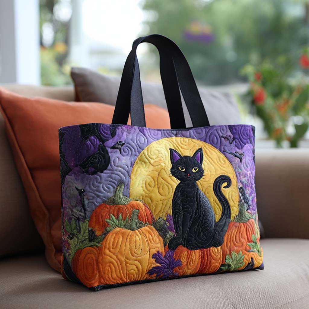 Shadow Cat Vibes Quilted Tote Bag Good Cat Presents