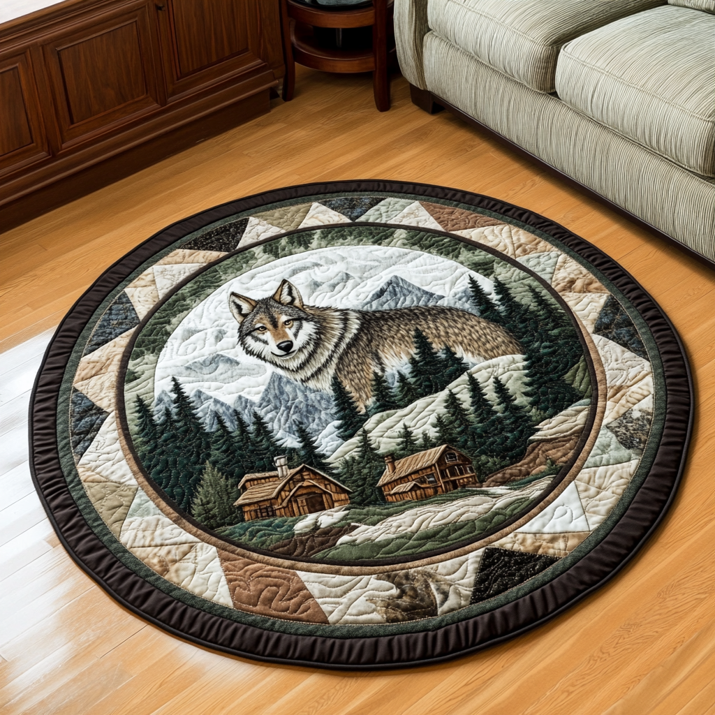 Shadow Fang Quilted Round Mat Christmas Entry Way Decor Good Christmas Gifts For Grandmas