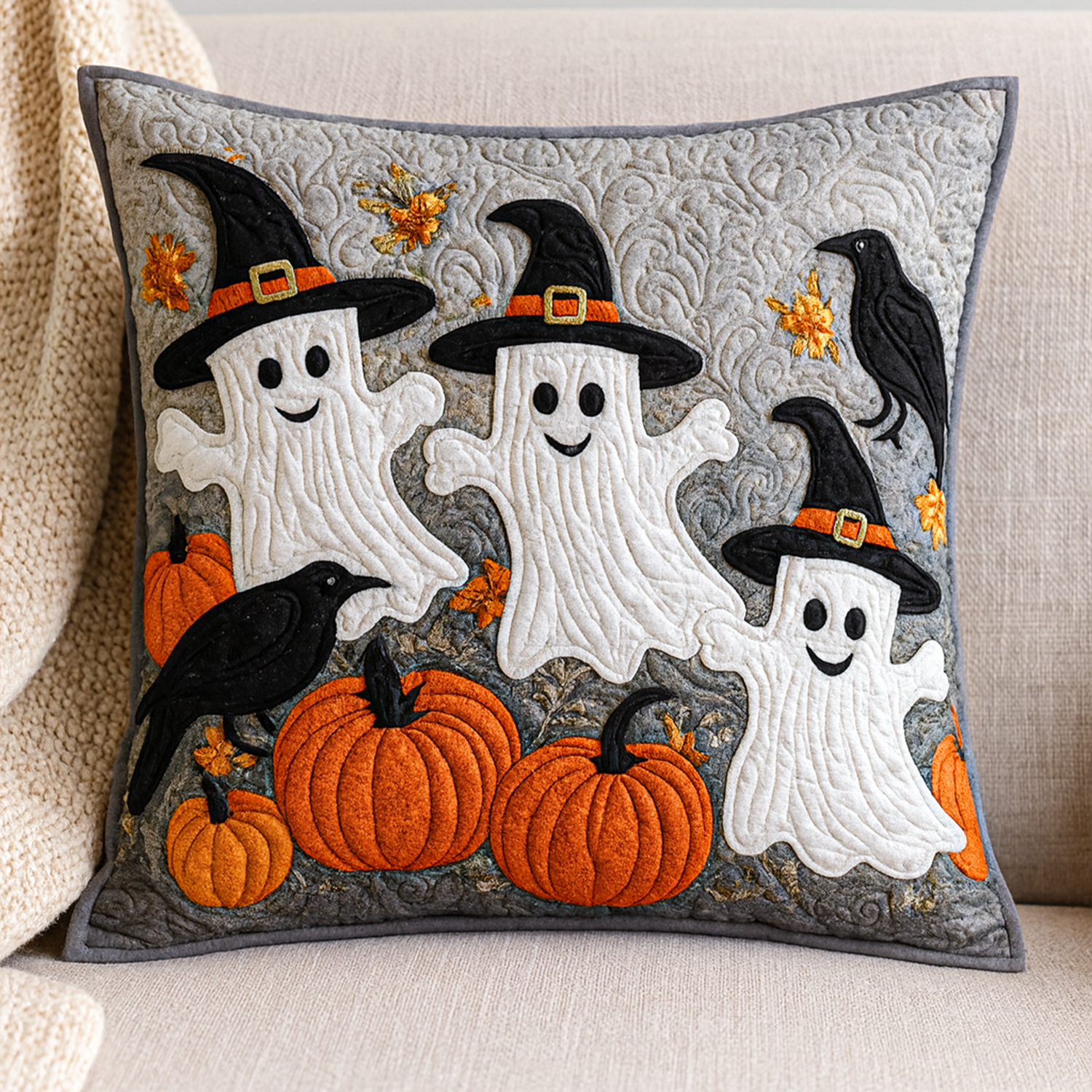 Shadow Glow Quilted Pillow Case Holiday Pillow Cases Halloween Gifts For Adults