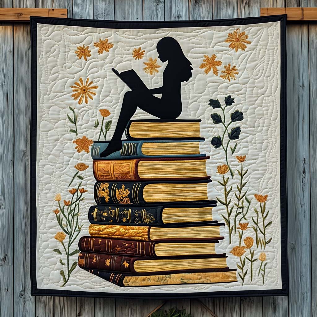 Shadow Of A Reader Quilted Blanket Christmas Presents For Book Lovers