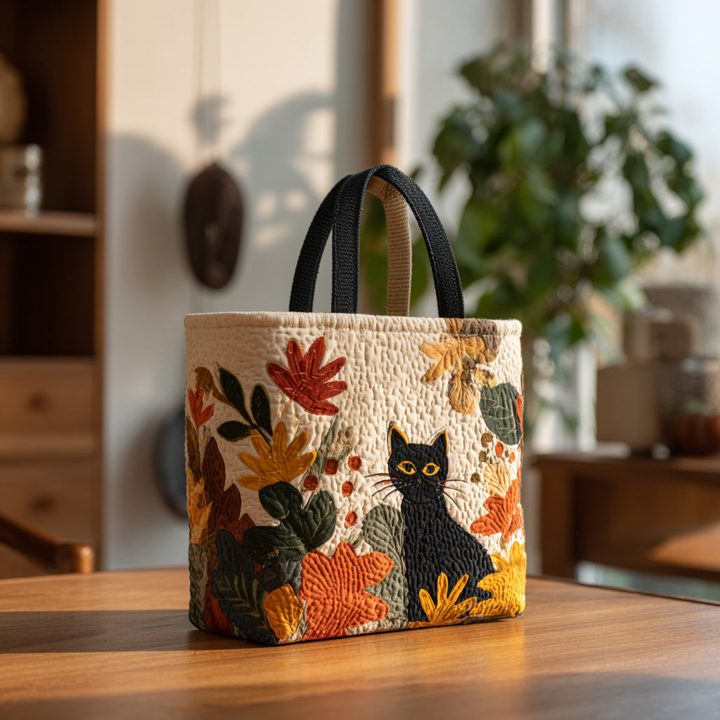 Shadow Paws Quilted Tote Bag Best Cat Presents