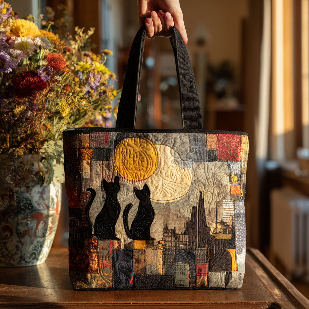 Shadow Paws Quilted Tote Bag Book Presents For Women